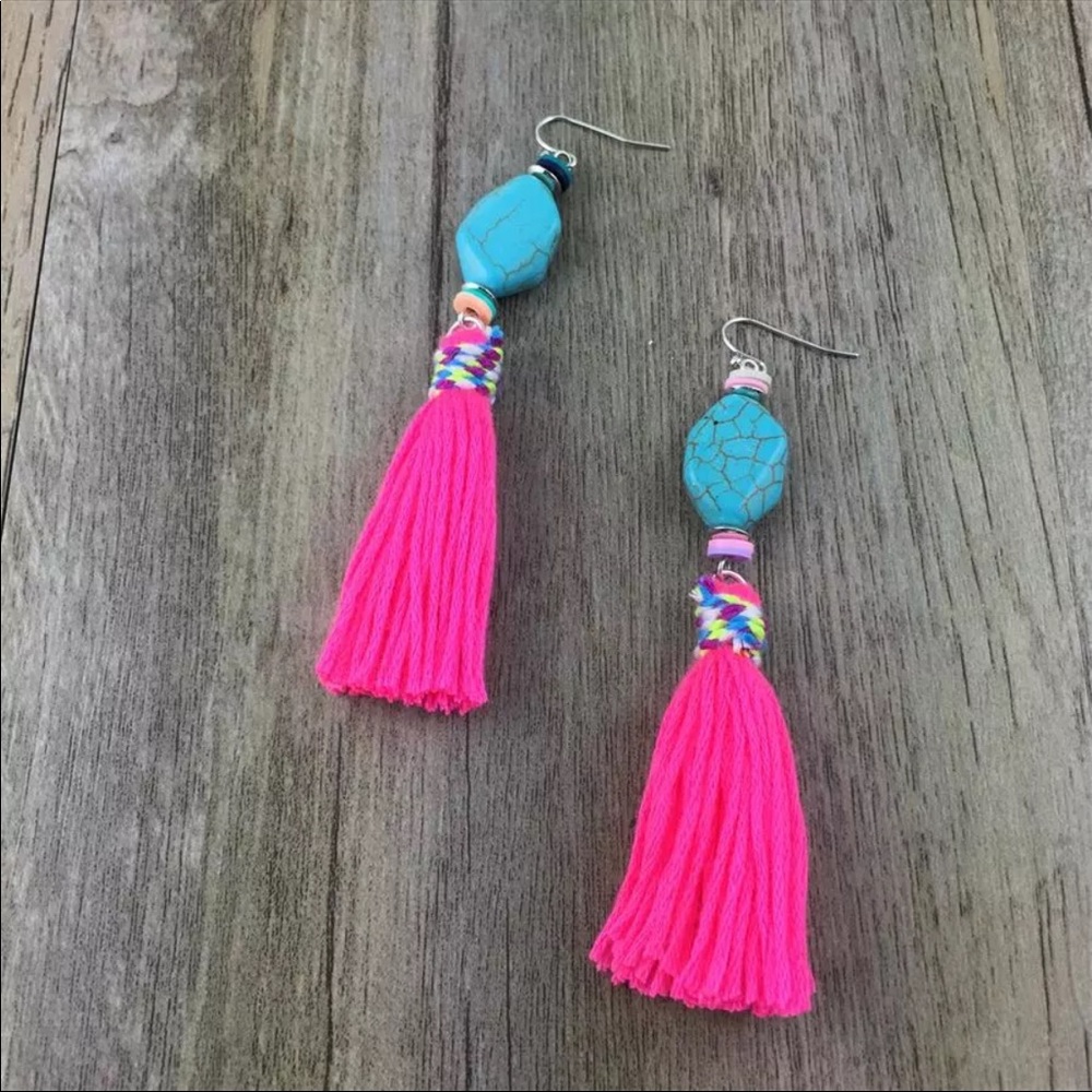 💕 boho colorful statement earrings 💕 - Picture 1 of 1